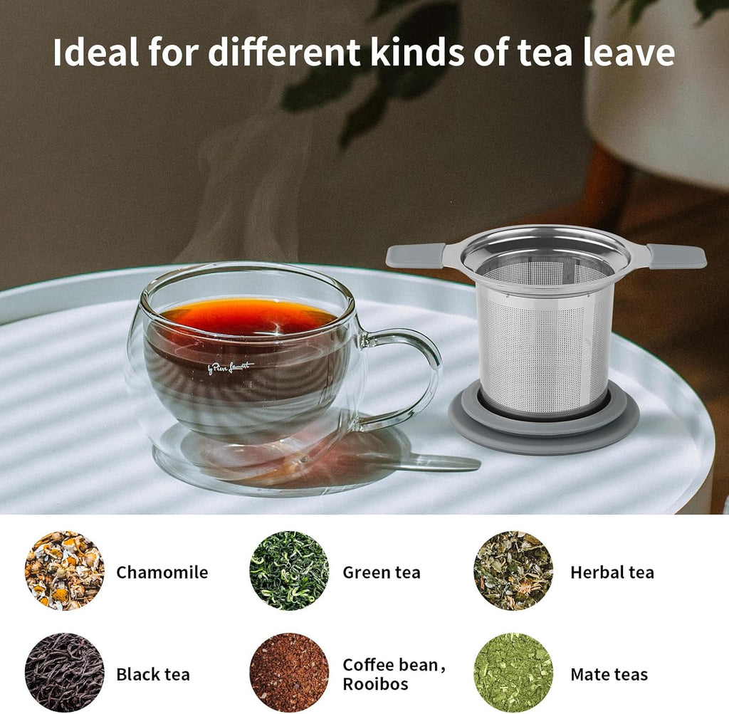 Stainless Steel Extra Fine Mesh Tea Infuser Strainer with Double Handles O1750