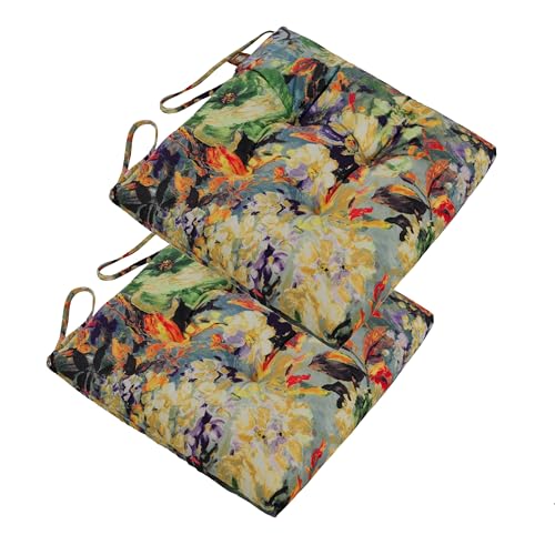 2-Pack Wicker Patio Seat Cushion Pad with Ties Y9046