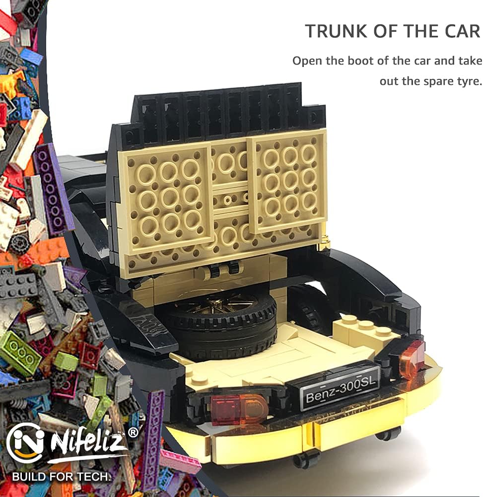 Retro Sports Car 1:14 Scale Building Blocks Set (886 Pcs) E592053