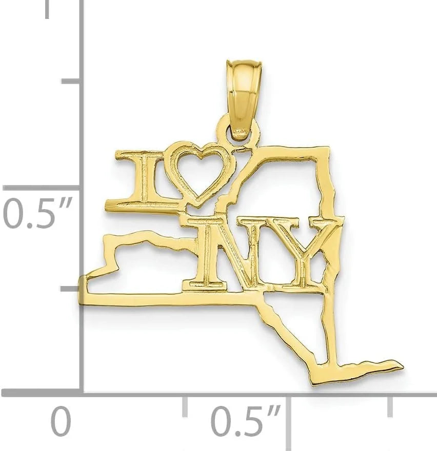 10K Yellow Gold New York State Pendant X2091