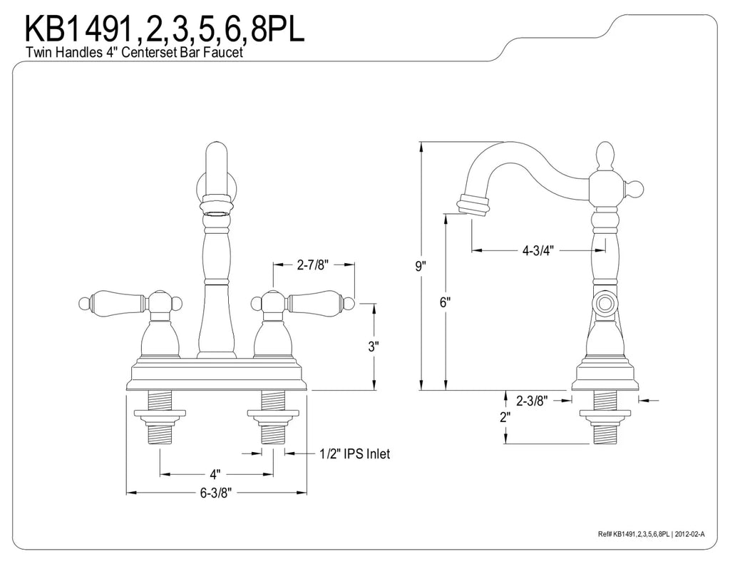 Two-Handle Bar Faucet Polished Chrome M715570
