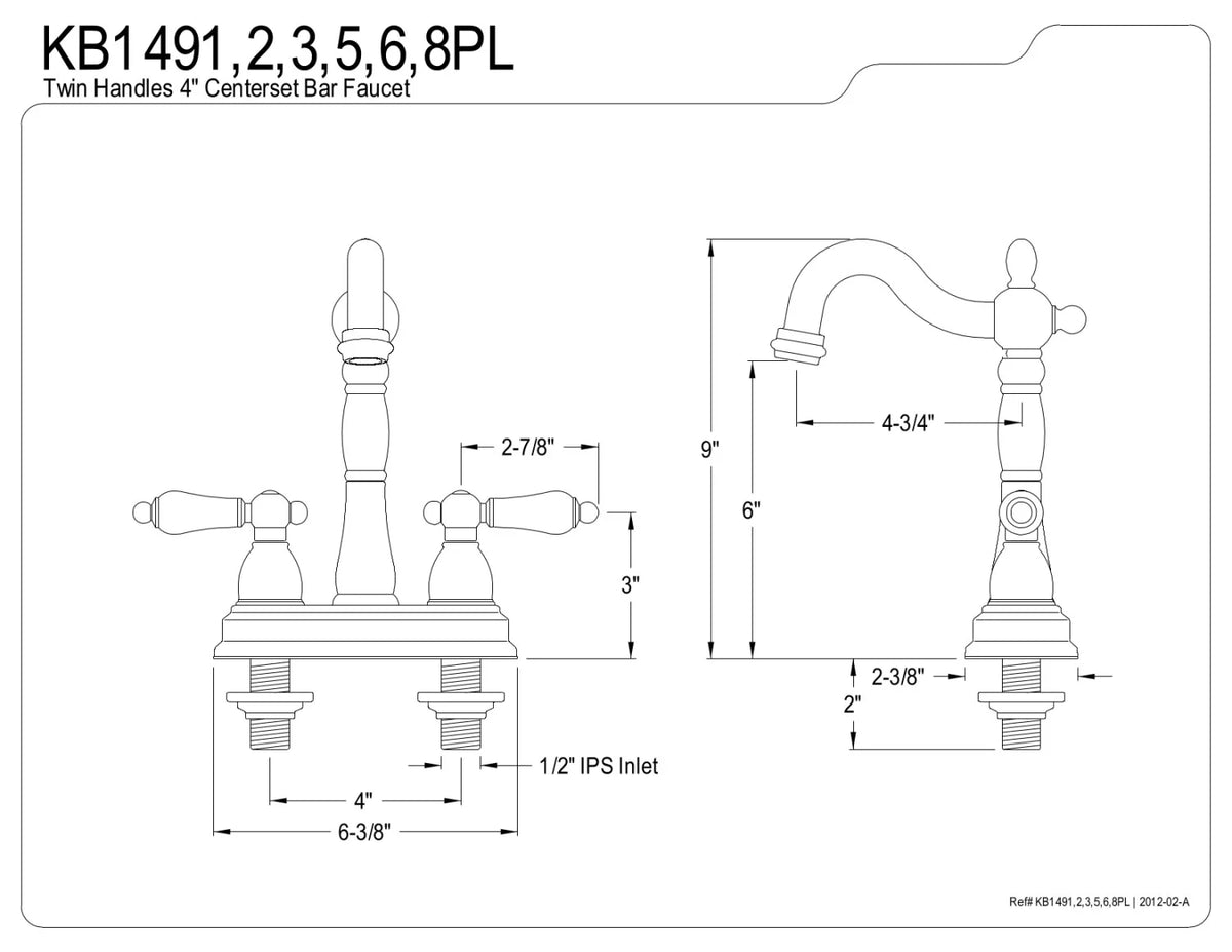 Two-Handle Bar Faucet Polished Chrome M715570