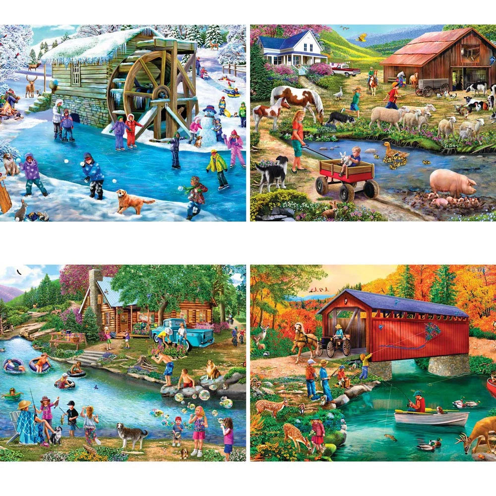 4-In-1 Multi-Pack 300 Piece Jigsaw Puzzles U80152