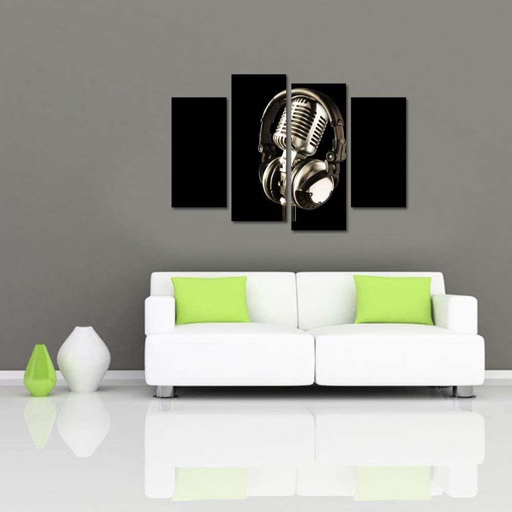 Black and White Framed Canvas Wall Art 4 Panels U184