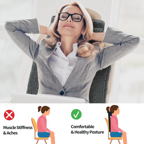 Sherpa Fleece Lumbar Support Pillow with Headrest Memory Foam Recliner Chair Cushion (Grey) T4119