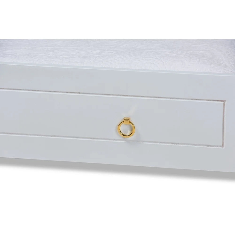 White Finished Wood Twin Size Trundle Q370552