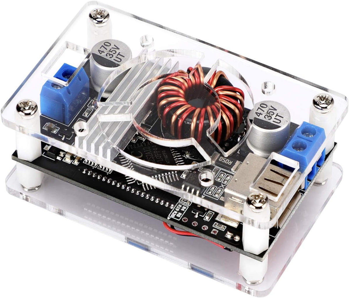 DC 6-30V to DC 0.5-30V Adjustable Voltage Converter 4A 60W Step Up Down Transformer Board with LCD Display Pack of 2 I5768