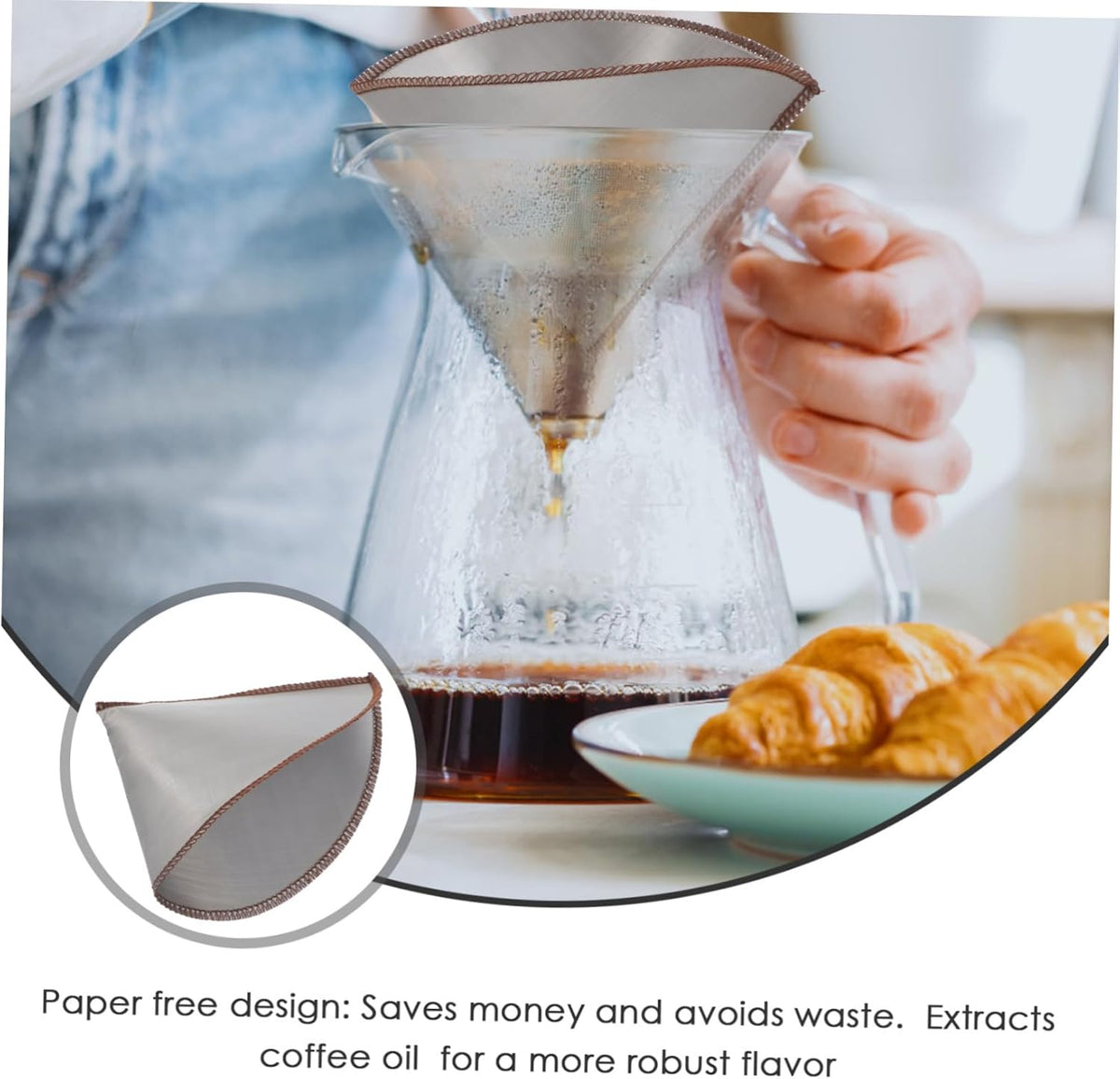 304 Stainless Steel Pour Over Coffee Filter Cone A57024