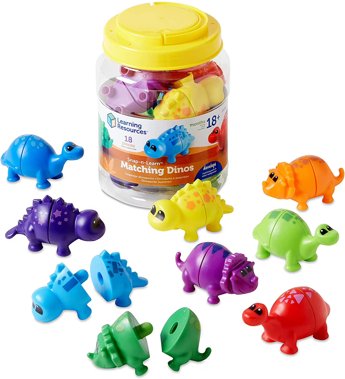 18 Pieces Snap-n-Learn Matching Dinos Toy A9529