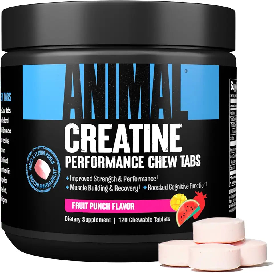 Omega 3 & 6 Supplement with Creatine Chews Tablets Fruit Punch E315225