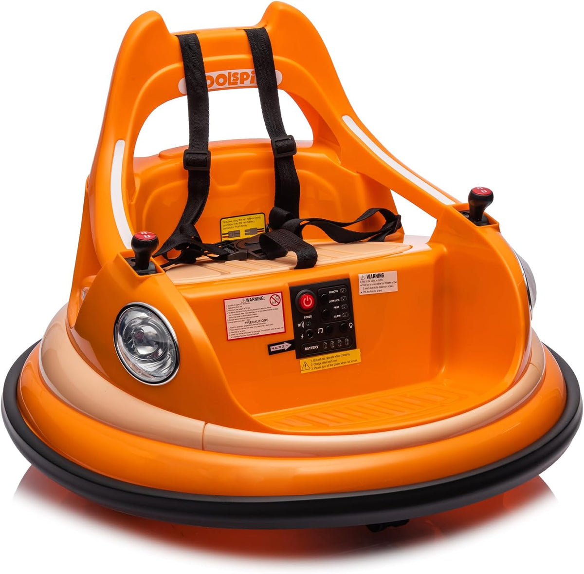 12V Electric Ride-On Bumper Car with Remote Control, Led Lights, 360° Spin, Anti-Collision Padding, Safety Belt Y417617
