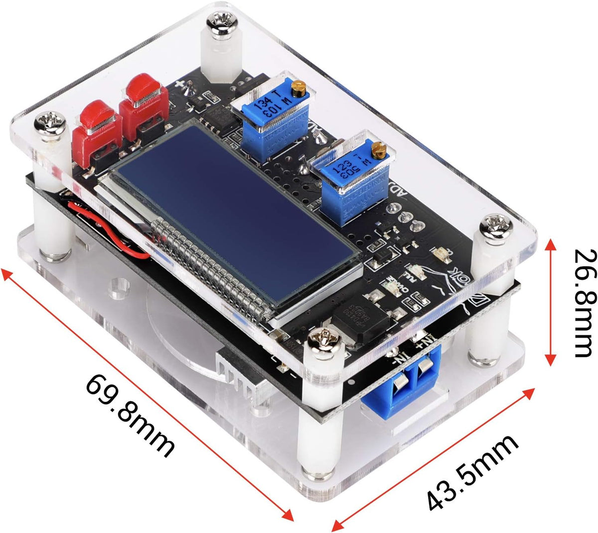 DC 6-30V to DC 0.5-30V Adjustable Voltage Converter 4A 60W Step Up Down Transformer Board with LCD Display Pack of 2 I5768