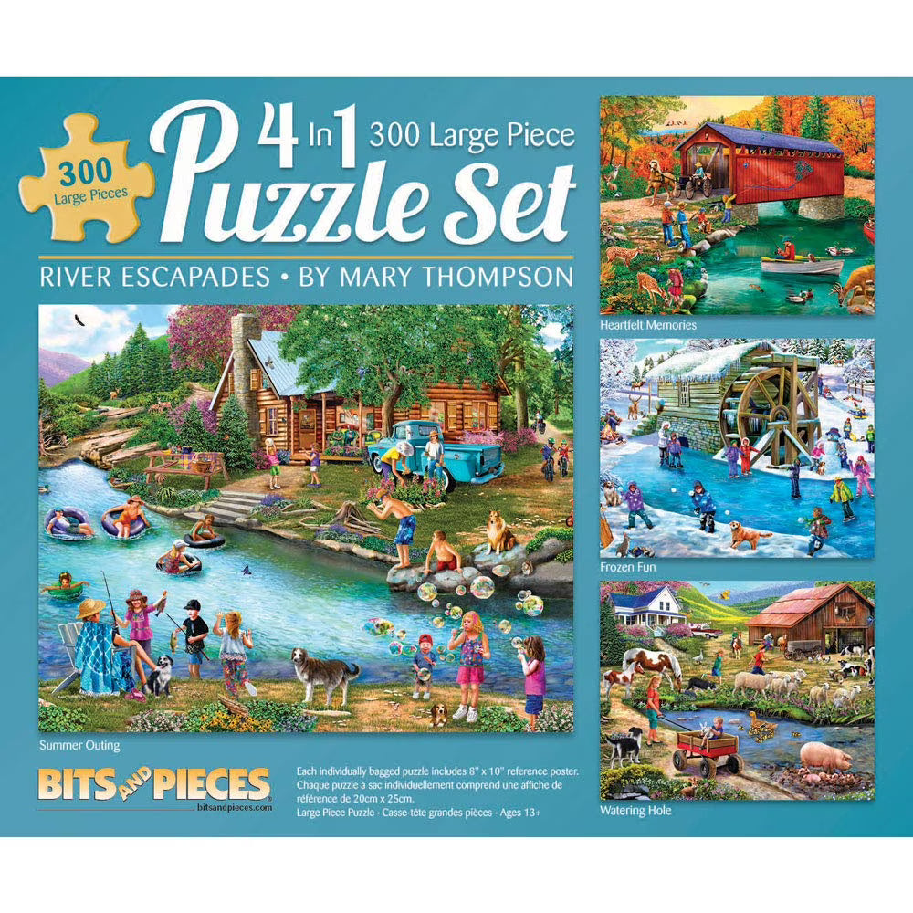 4-In-1 Multi-Pack 300 Piece Jigsaw Puzzles U80152