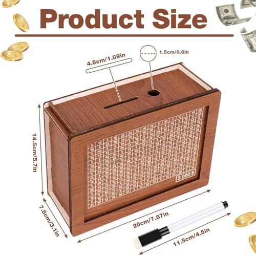 Wooden Savings Box with Money Target and Numbers O2437