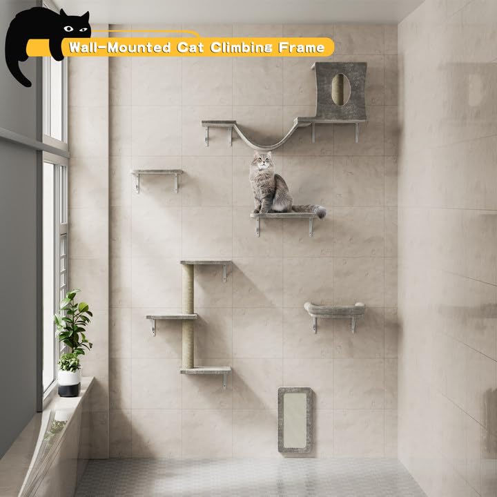 Grey 6pc Cat Wall Furniture Set U9761