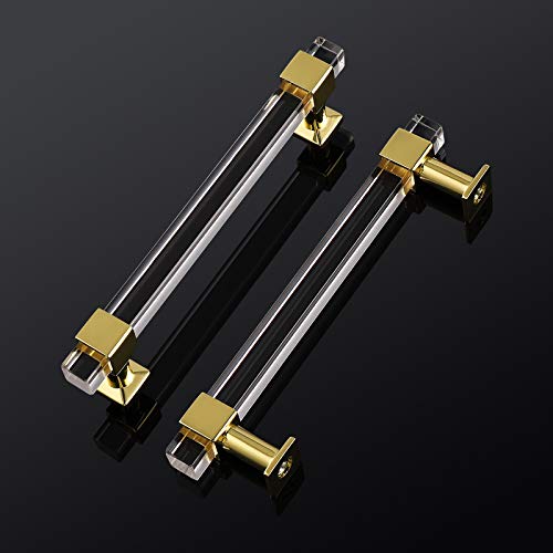 30 Pack 5 Inch Hole Center Gold Acrylic Cabinet Pulls C383105