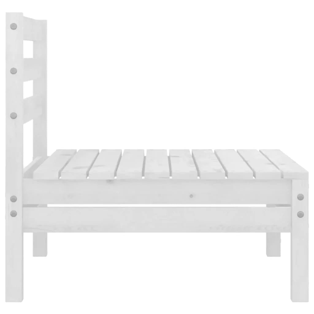 White Solid Wood Pine Patio Sofas 2 pcs X1497