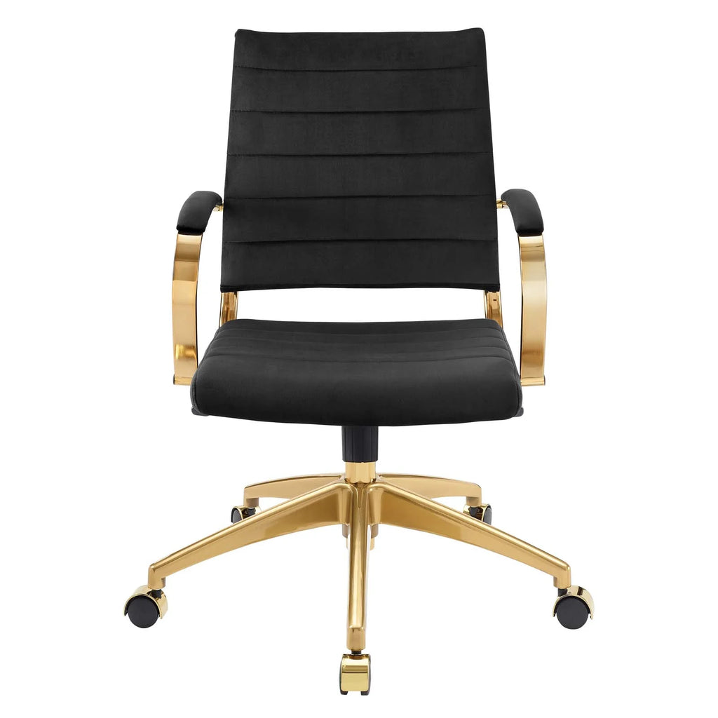 Black Velvet Computer Work Desk Chair U23730