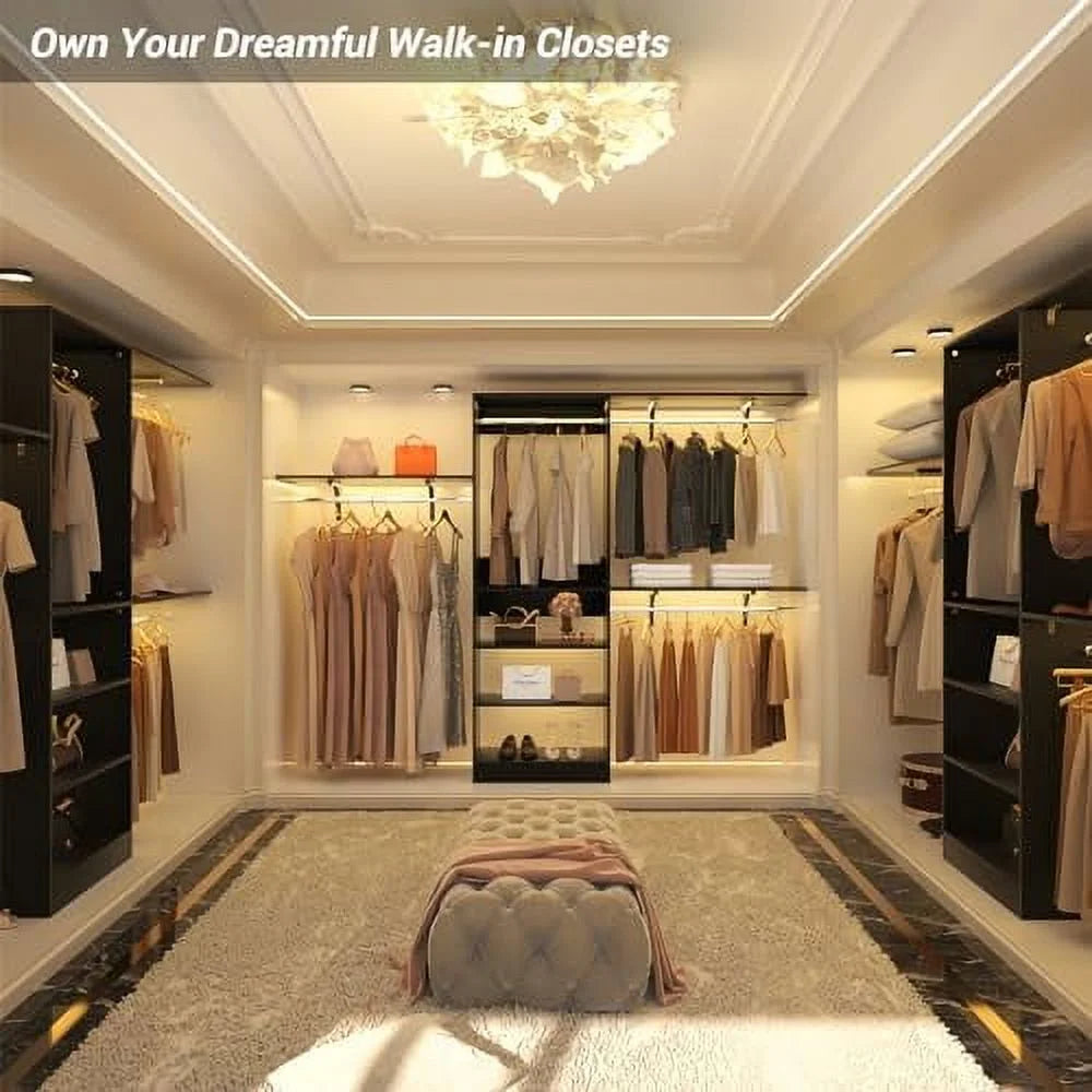 96'' 8FT Walk In Closet Organizer with 3 Shelving Towers Z787
