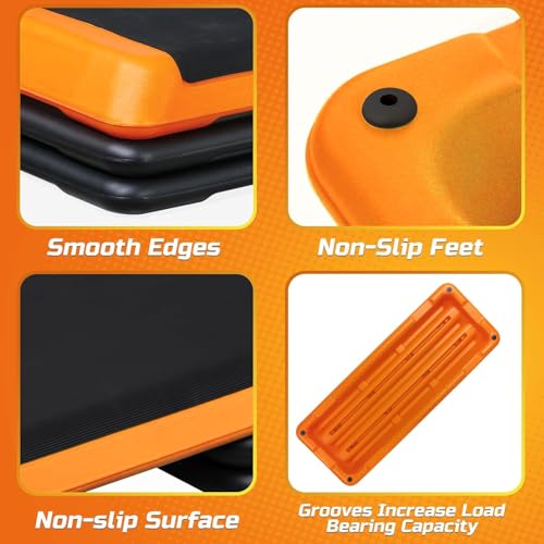 43'' Adjustable Aerobic Step Platform with 4 Stackable Risers S441197