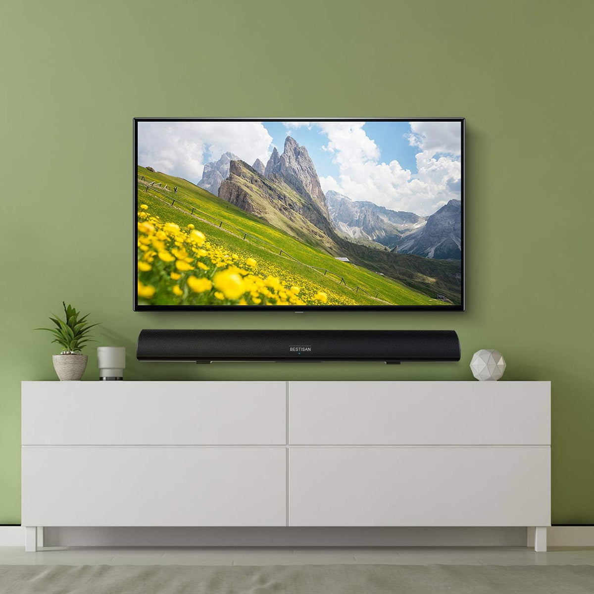 Sound Bar with Bluetooth 5.0, 40 Inch, 6 Drivers, 105dB, Wall Mountable Y9384