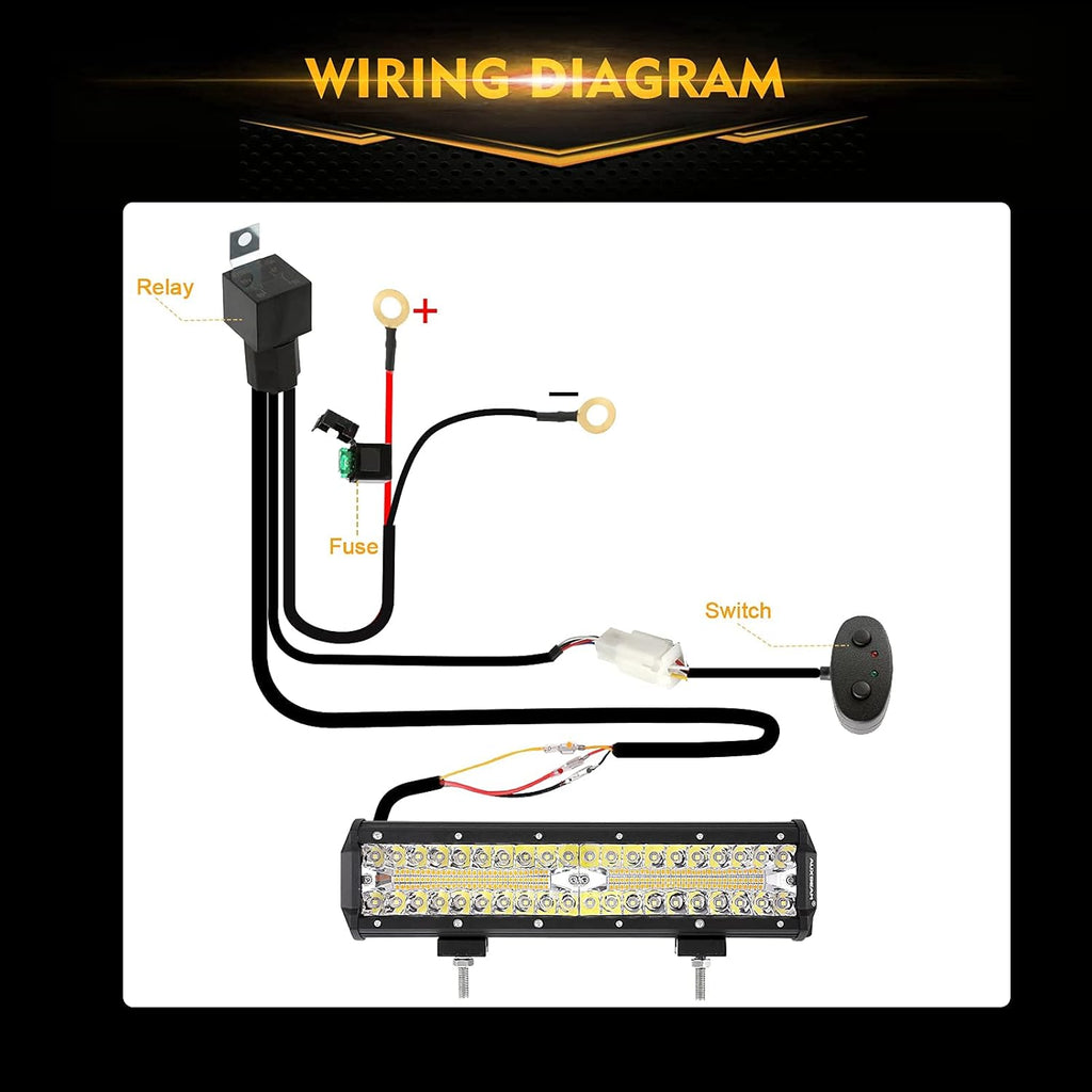 LED Amber Light Bar 12Inch 300W Spot Flood Combo Dual Color Offroad Light Bar Pack of 2 O15305