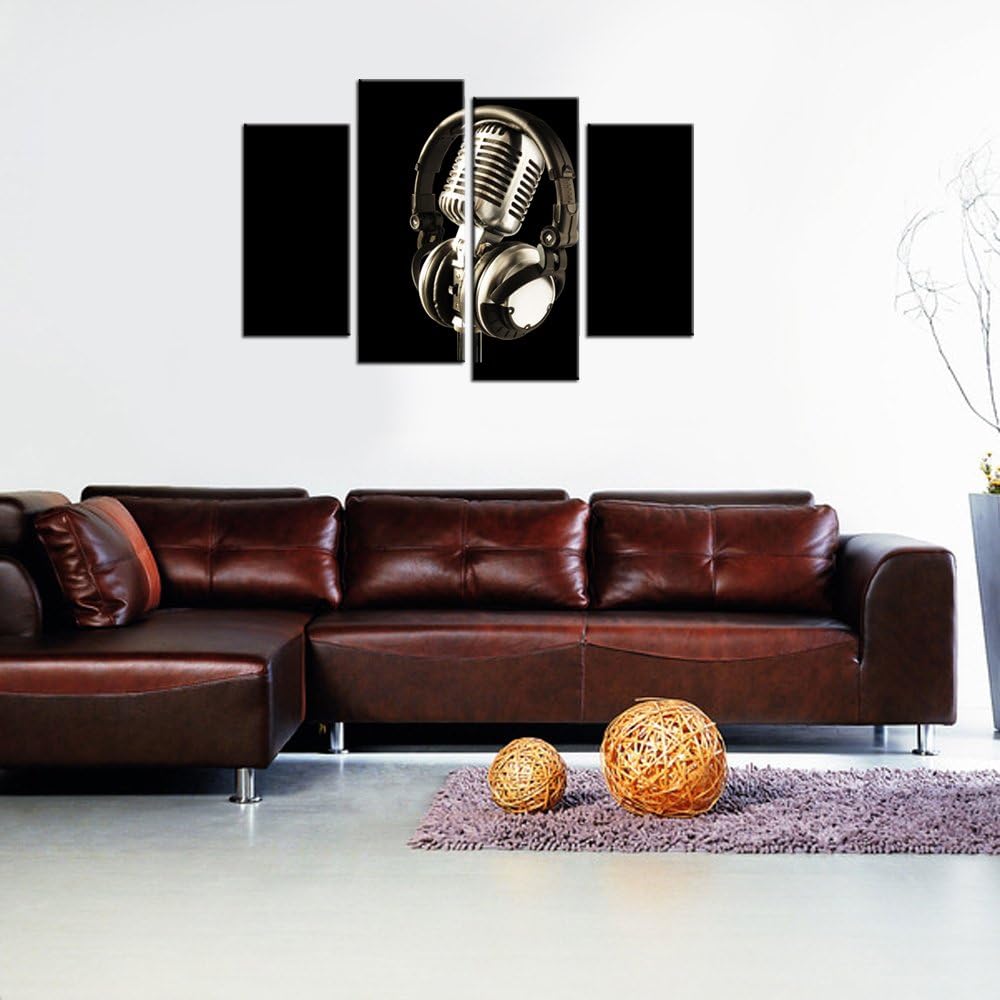 Black and White Framed Canvas Wall Art 4 Panels U184