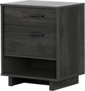 Winter Oak Nightstand with Cord Catcher Q182