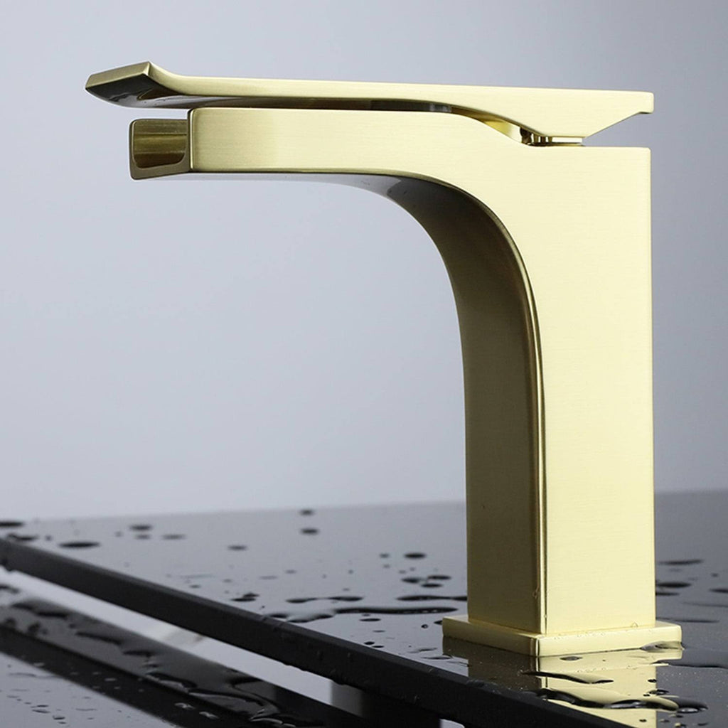 Satin Brass Single-Handle Bathroom Faucet C273