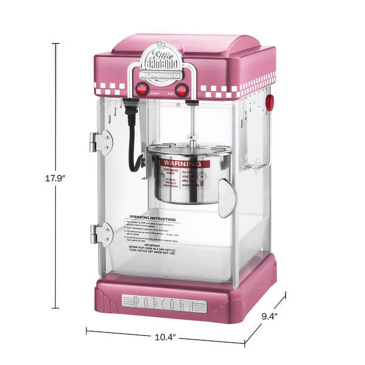 2.5oz Pink Popcorn Machine with Kettle I6547