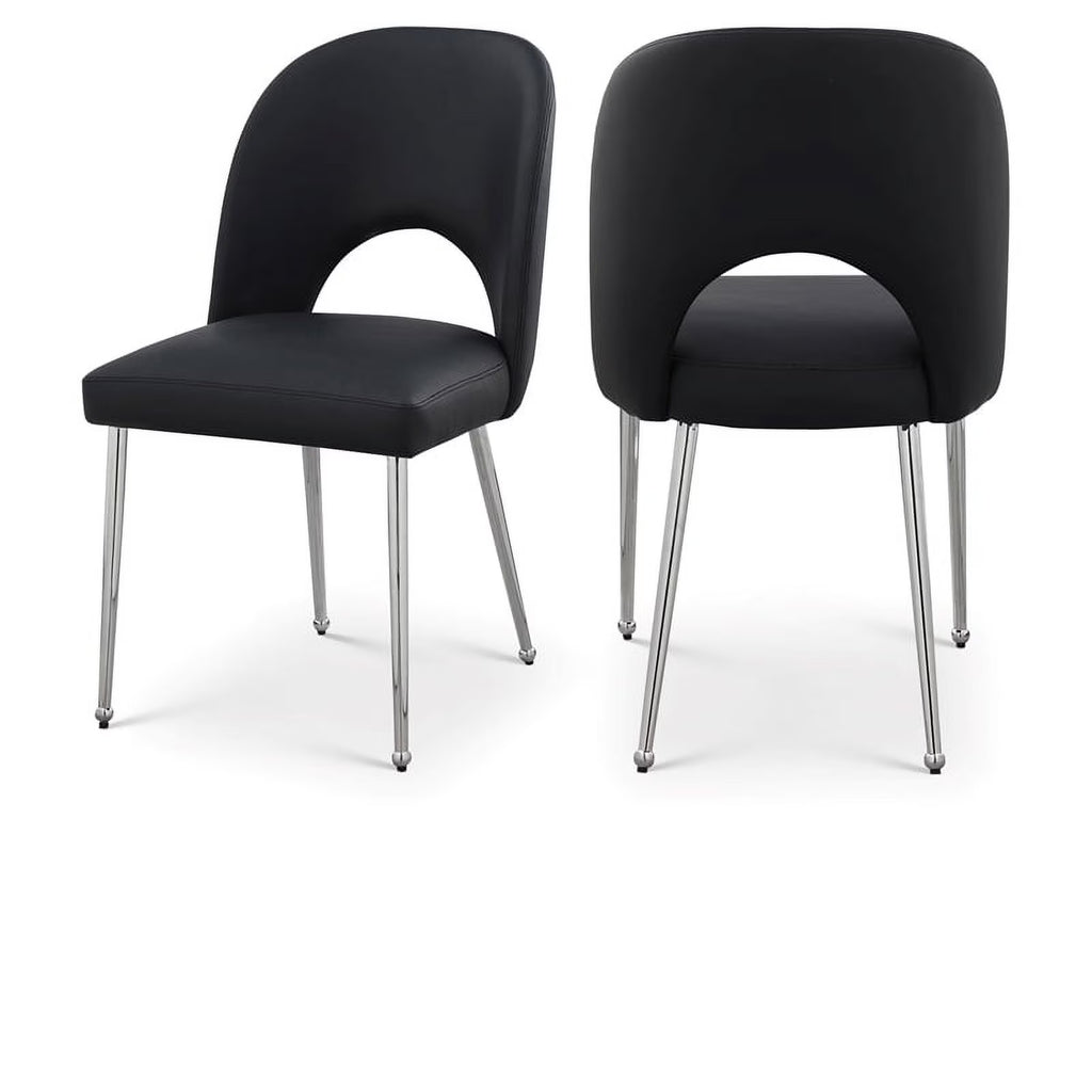 Black Vegan Leather Dining Chair U997