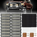 16Pcs LED Emergency Strobe Lights with Control Switch, Amber White, Pack of 2 I7577
