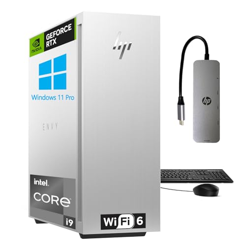 Envy Desktop Computers, Intel Core i9-12900, 64GB DDR4 RAM, 2TB SSD, GeForce RTX 3070 8GB GDDR6, Windows 11 Pro, Black Wired Keyboard and Mouse N830