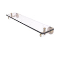 16 in. Glass Shelf with Twisted Accents Unlacquered Brass B9254