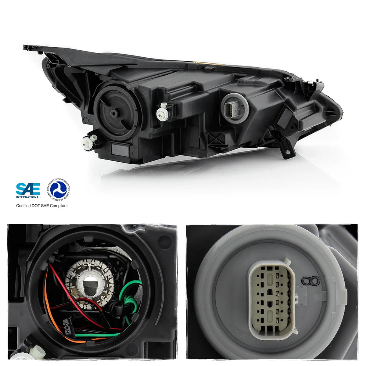 Chrome LED DRL Headlight Driver Left Side P4824