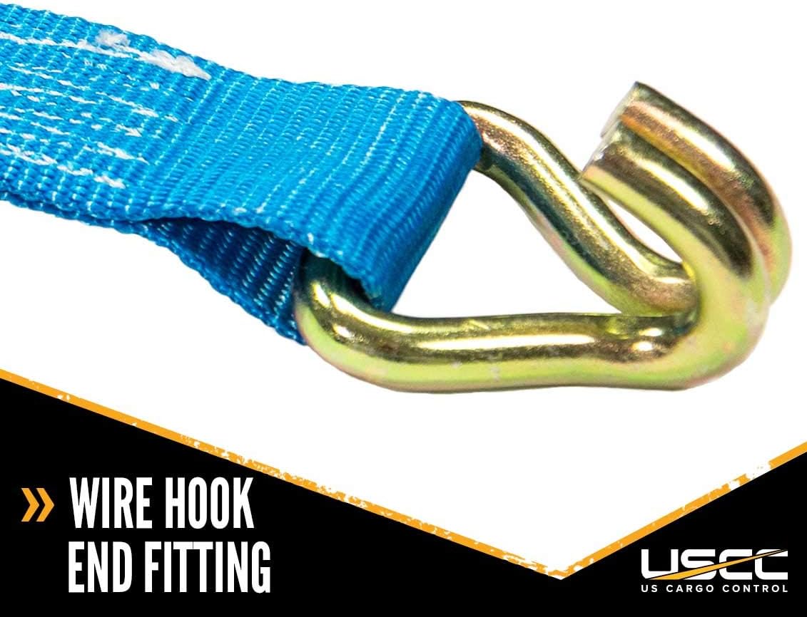 4 Pack Blue 2 Inch x 18 Foot Ratchet Straps with Double J Hooks H354362