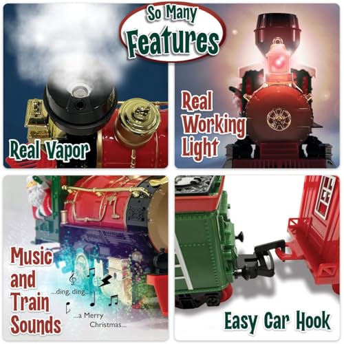 Electric Train Set with Lights, Music, Smoke V37991