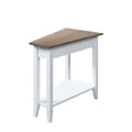 Wedge End Table Driftwood Top White W4734