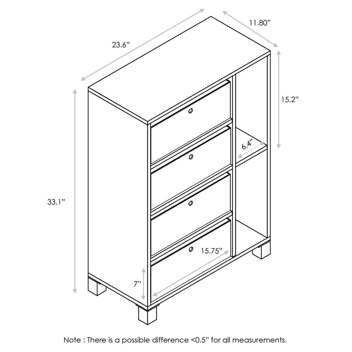 Multipurpose Storage Cabinet with 4 Bin-Type Drawers R91264