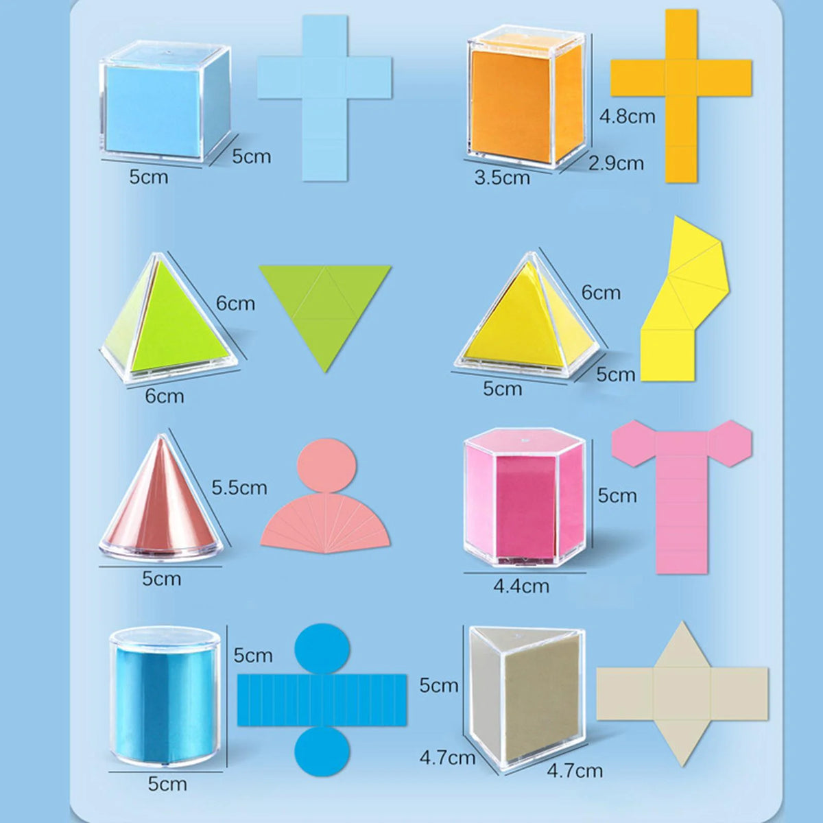 12 Pieces 3D Geometric Shapes Blocks Pattern Blocks Educational Toy C4103