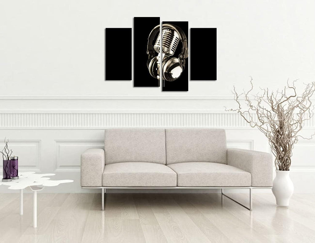 Black and White Framed Canvas Wall Art 4 Panels U184