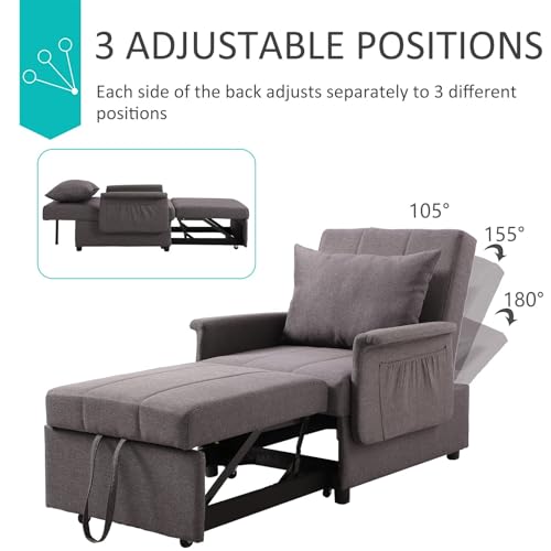 PU Leather Sleeper Chair Bed with Adjustable Backrest L665
