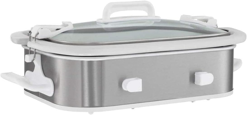 3.5 Quart Stainless Steel Casserole Slow Cooker with Locking Lid E14847