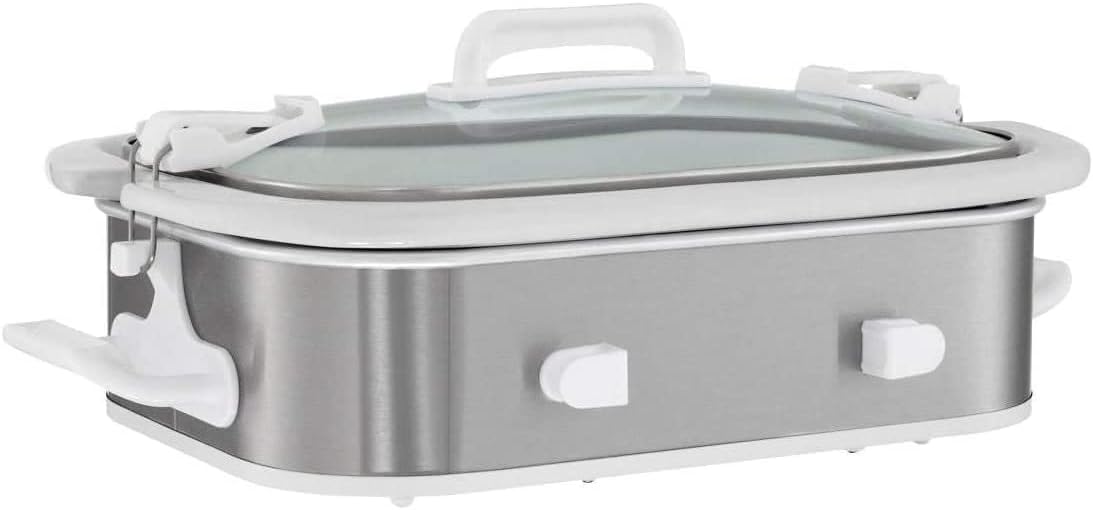 3.5 Quart Stainless Steel Casserole Slow Cooker with Locking Lid E14847