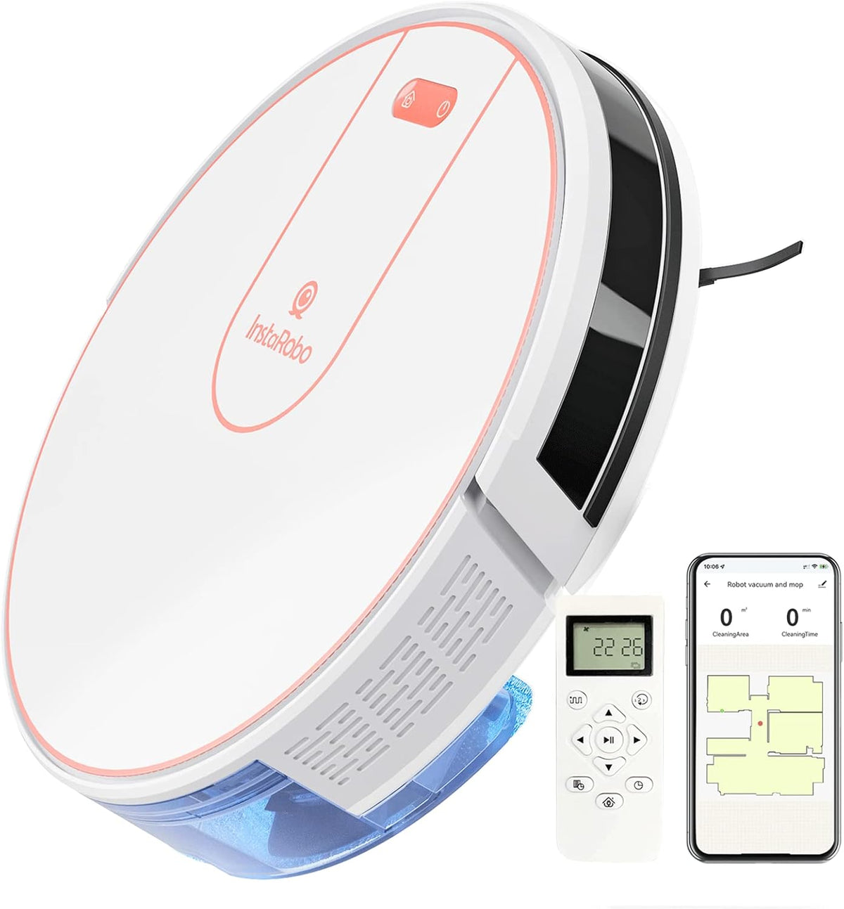 Robot Vacuum Cleaner with Precise Navigation, 2 in 1 Vacuum and Mop, Smart Mapping (Blue) E8981
