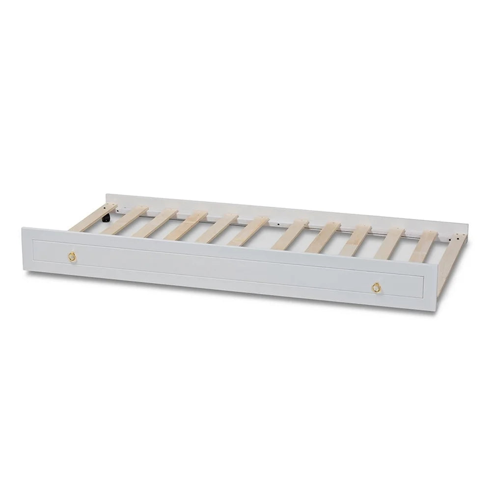 White Finished Wood Twin Size Trundle Q370552