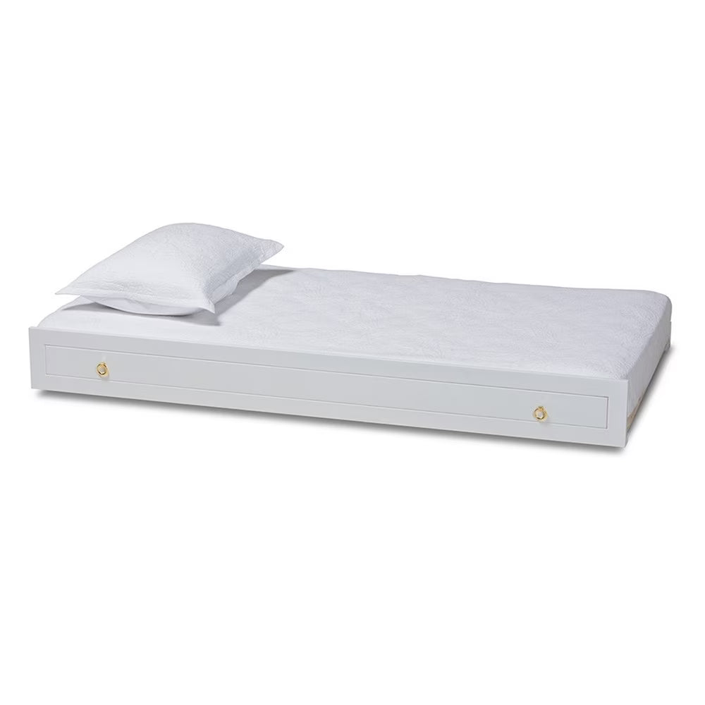 White Finished Wood Twin Size Trundle Q370552