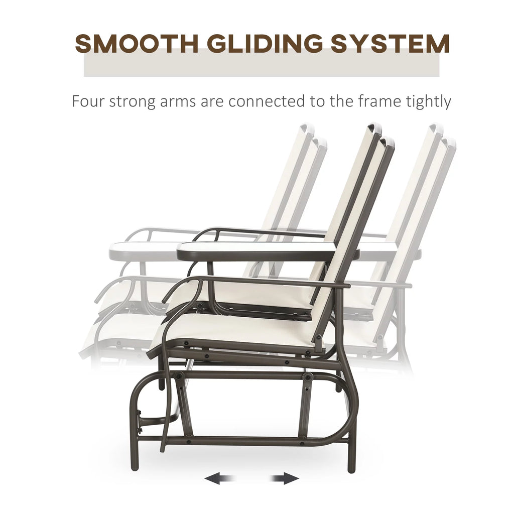 Gray Outdoor Glider Bench with Center Table G9767