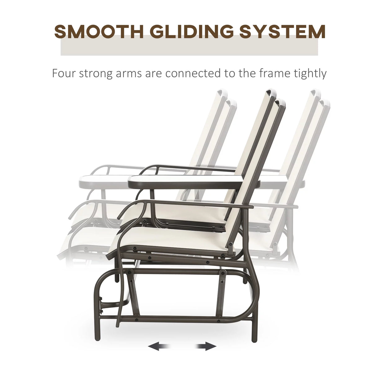 Gray Outdoor Glider Bench with Center Table G9767