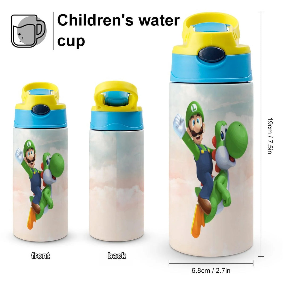 Insulated Water Bottle with Straw Stainless Steel Cup H85272